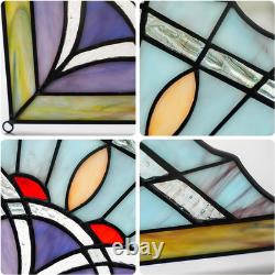 Stained Glass Corner Window Hangings, Glass Panel Window Corner Tiffany Style, Sta