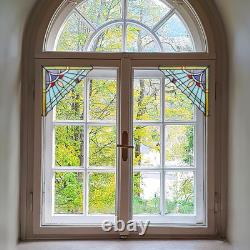 Stained Glass Corner Window Hangings, Glass Panel Window Corner Tiffany Style, Sta