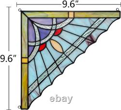 Stained Glass Corner Window Hangings, Glass Panel Window Corner Tiffany Style, Sta