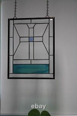 Stained Glass Cross Beveled Panel -13 1/2 x 10 3/8 Suncatcher