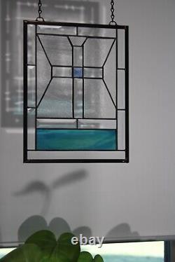 Stained Glass Cross Beveled Panel -13 1/2 x 10 3/8 Suncatcher