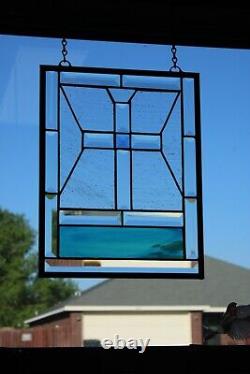 Stained Glass Cross Beveled Panel -13 1/2 x 10 3/8 Suncatcher