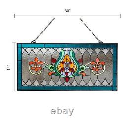 Stained Glass Fleur De Lis Pub Window Transom Panel Tiffany Style Suncatcher