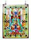 Stained Glass Fleur de Lis Victorian Tiffany Style Window Panel ONE THIS PRICE