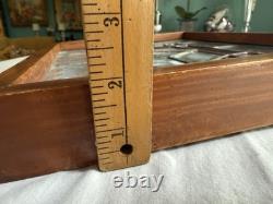 Stained Glass Floral Hanging Panel Red & Textured Clear Glass 17 X 14 X 2 Vtg