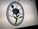 Stained Glass Flower Suncatcher Window Panel Blue Green Clear Floral Decorative
