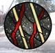 Stained Glass, Hand Painted, Kiln Fired, Modern Design Panel # 3000-01