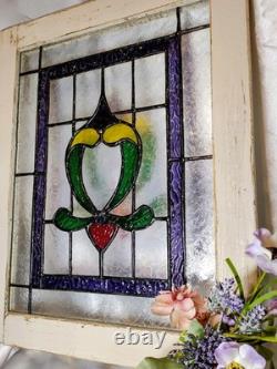 Stained Glass Hanging Panel 13.75 X 17. Vibrant Textured Colors