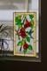 Stained Glass Hanging Panel Hummingbird in Flower Garden Tiffany Style 21 by 12