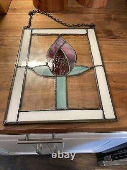 Stained Glass Hanging Panel Of A Flower
