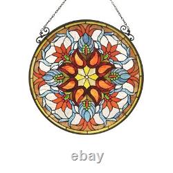 Stained Glass Hanging Window Panel Suncatcher Victorian Design