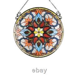 Stained Glass Hanging Window Panel Suncatcher Victorian Design