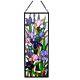 Stained Glass Iris Floral Flower Design Tiffany Style Hanging Window Panel