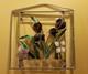 Stained Glass Iris Tiffany Style 3D Window Hanging Art Panel Floral Vintage Rare