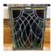 Stained Glass Leaded Window Panel Geometric Pattern Green Yellow Brown Black