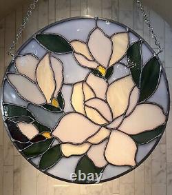 Stained Glass Magnolia Panel