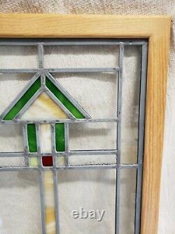 Stained Glass Multi-colored Window Panel 22 X 19 Handcrafted