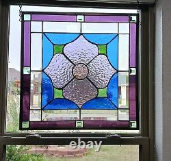 Stained Glass Panel 15 1/2x 15 1/2 HMD-US purple & lavender