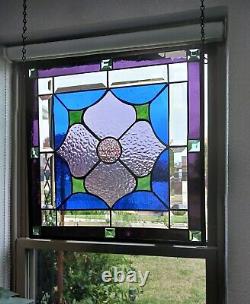 Stained Glass Panel 15 1/2x 15 1/2 HMD-US purple & lavender