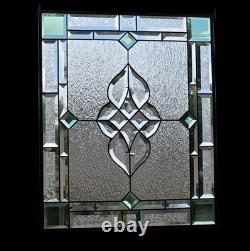 Stained Glass Panel 24.5 x 20.5 Geometric Beveled Design