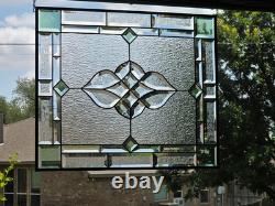 Stained Glass Panel 24.5 x 20.5 Geometric Beveled Design