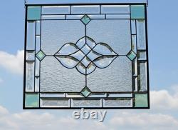 Stained Glass Panel 24.5 x 20.5 Geometric Beveled Design