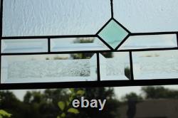 Stained Glass Panel 24.5 x 20.5 Geometric Beveled Design