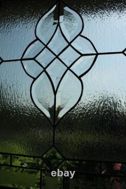 Stained Glass Panel 24.5 x 20.5 Geometric Beveled Design