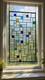 Stained Glass Panel 33.75x 18.75 large window hanging colorful privacy textured