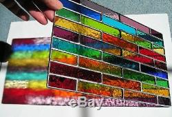 Stained Glass Panel, Abstract Rainbow Suncatcher, Geometric, Handmade in England