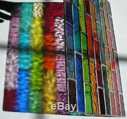 Stained Glass Panel, Abstract Rainbow Suncatcher, Geometric, Handmade in England