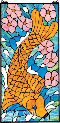 Stained Glass Panel Asian Koi Fish Stained Glass Window Hangings Window Trea