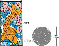 Stained Glass Panel Asian Koi Fish Stained Glass Window Hangings Window Trea