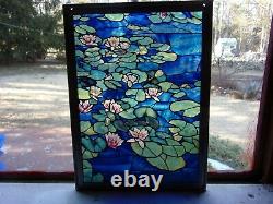Stained Glass Panel Louis Comfort Tiffany 1988 Water Lily Glassmaster (Monet)