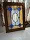 Stained Glass Panel Snow Skier Etched Glass Tiffany Style Window 21 by 12