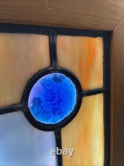 Stained Glass Panel Snow Skier Etched Glass Tiffany Style Window 21 by 12