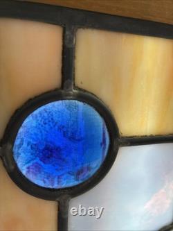 Stained Glass Panel Snow Skier Etched Glass Tiffany Style Window 21 by 12