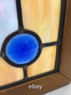 Stained Glass Panel Snow Skier Etched Glass Tiffany Style Window 21 by 12