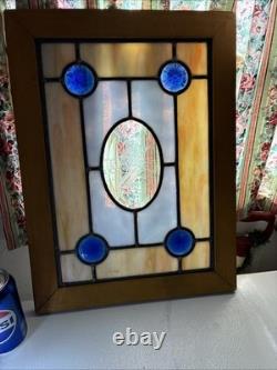Stained Glass Panel Snow Skier Etched Glass Tiffany Style Window 21 by 12