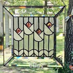 Stained Glass Panel Window Art Suncatcher Tulip Design Tiffany Style