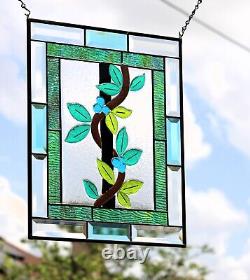 Stained Glass Panel, Window Hanging, Fused Art Glass, colored glass Beveled