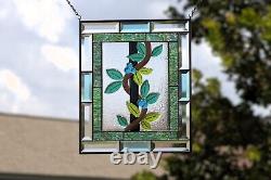 Stained Glass Panel, Window Hanging, Fused Art Glass, colored glass Beveled