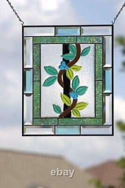 Stained Glass Panel, Window Hanging, Fused Art Glass, colored glass Beveled