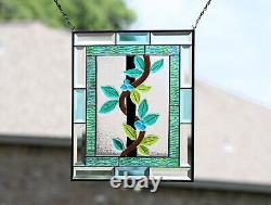 Stained Glass Panel, Window Hanging, Fused Art Glass, colored glass Beveled