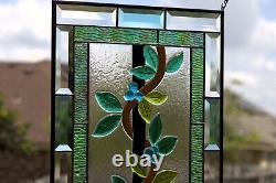 Stained Glass Panel, Window Hanging, Fused Art Glass, colored glass Beveled