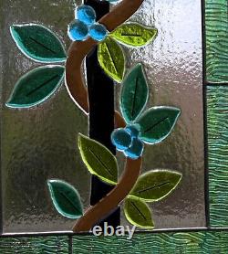 Stained Glass Panel, Window Hanging, Fused Art Glass, colored glass Beveled