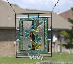 Stained Glass Panel, Window Hanging, Fused Art Glass, colored glass Beveled