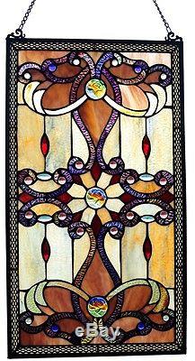 Stained Glass Panel Window Suncatcher Tiffany Style Mission Craftsman Victorian