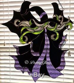 Stained Glass Panel Witch Handmade