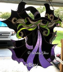Stained Glass Panel Witch Handmade